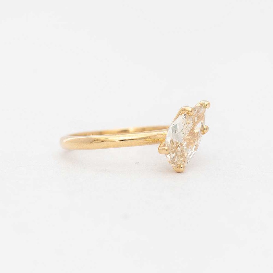 Rings The Future Fine | 1.19 Ct Tilted Champagne Pear Vault Five-Prong Solitaire