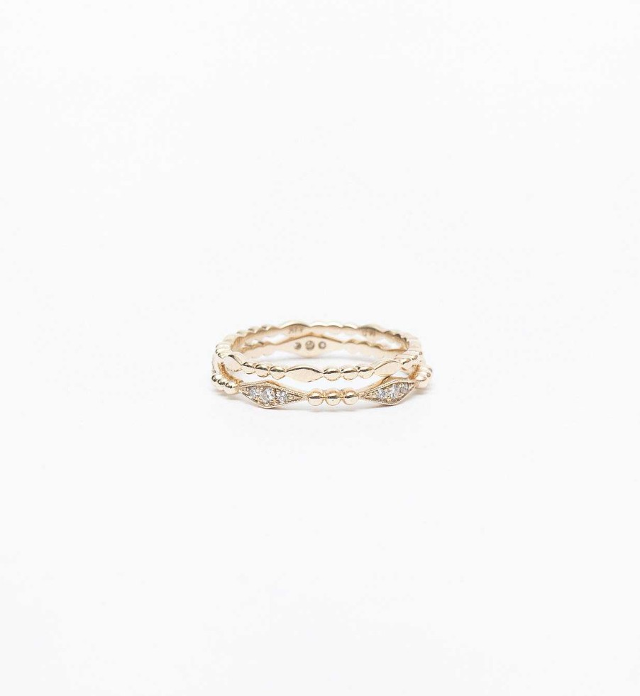 Rings Jennie Kwon | Gold Marquise Beaded Band