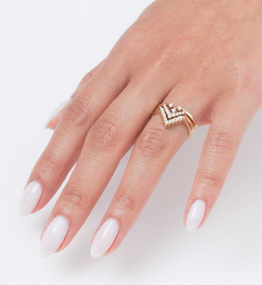 Rings Anna Sheffield | White Diamond Chevron Band