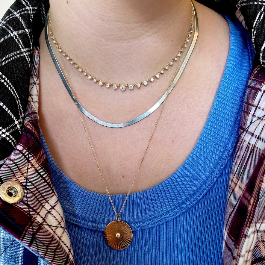 Necklaces And Pendants Zoe Chicco | Linked Graduated Prong Tennis Necklace