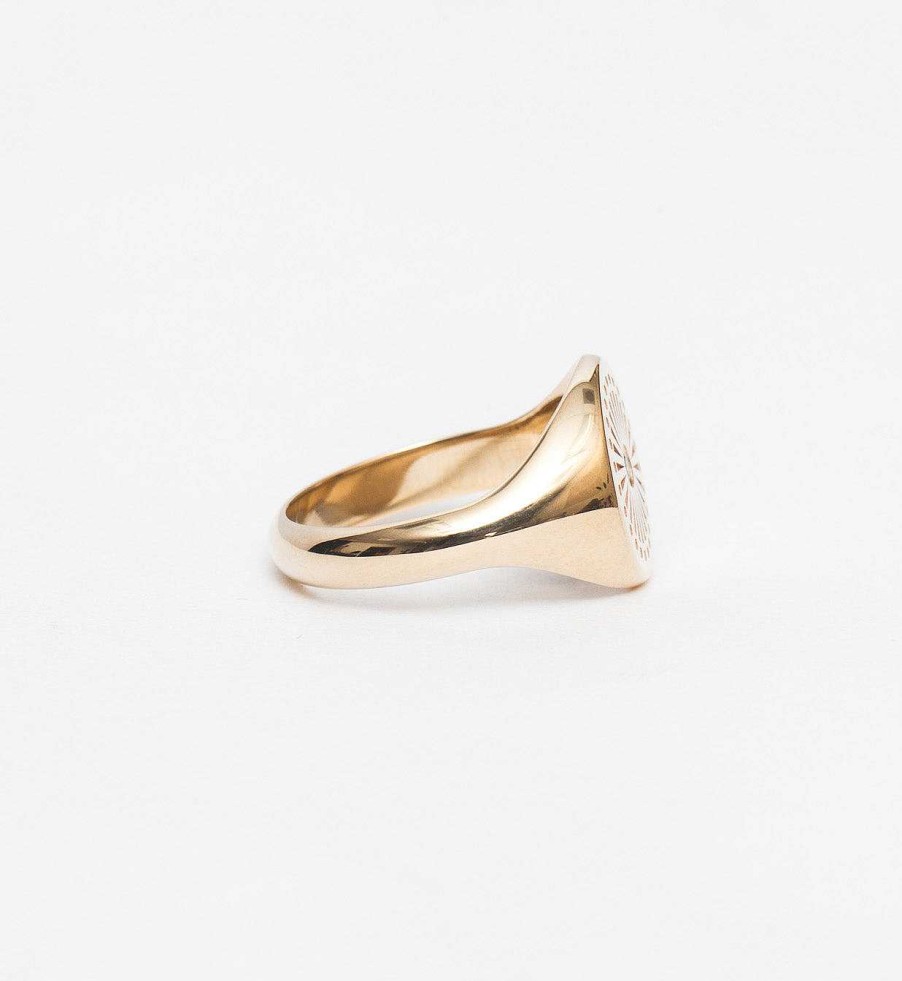 Rings Zoe Chicco | Sunbeam Engraved Signet Ring