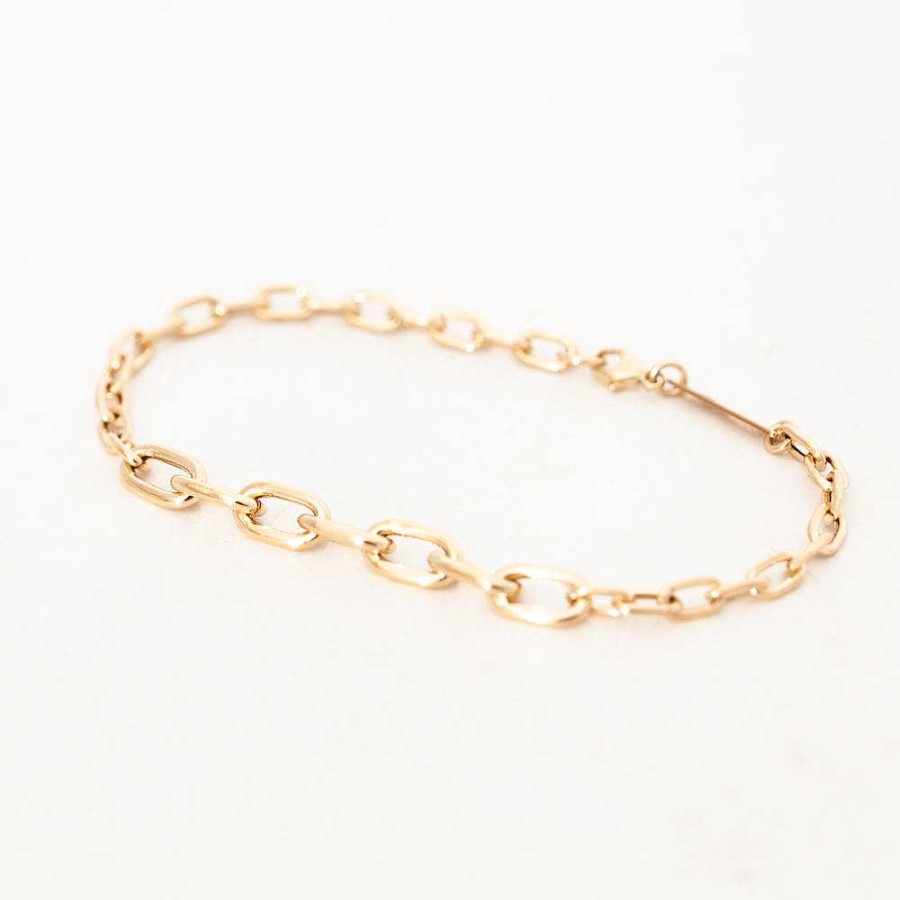 Bracelets Zoe Chicco | Xl And Medium Mixed Square Oval Link Chain Bracelet