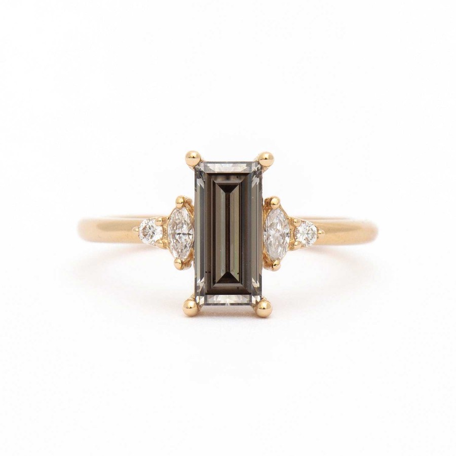 Rings Porter Gulch | 1.00 Ct Dark Grey Baguette Diamond Desi Ring