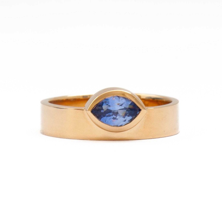 Rings WWAKE | 0.83 Ct Marquise Sapphire Monolith Ring No. 13