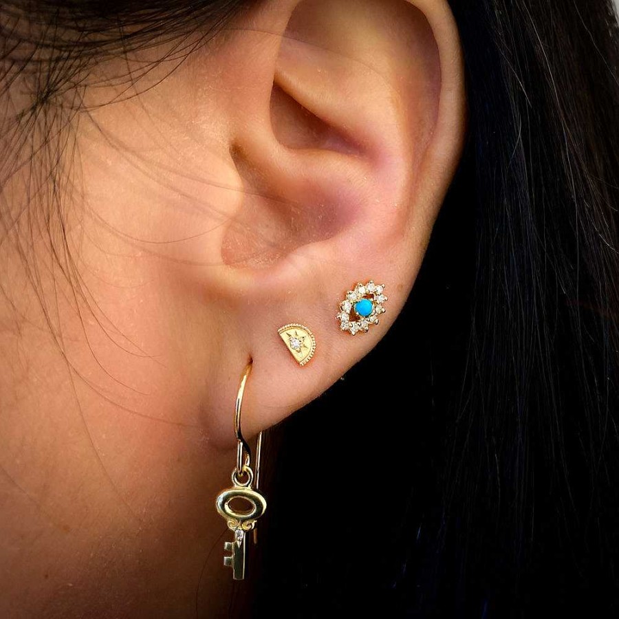 Earrings Adina Reyter | Turquoise & Diamond Evil Eye Studs