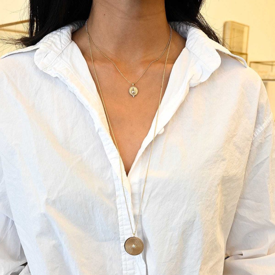 Necklaces And Pendants Zoe Chicco | Large Sunbeam Medallion Necklace