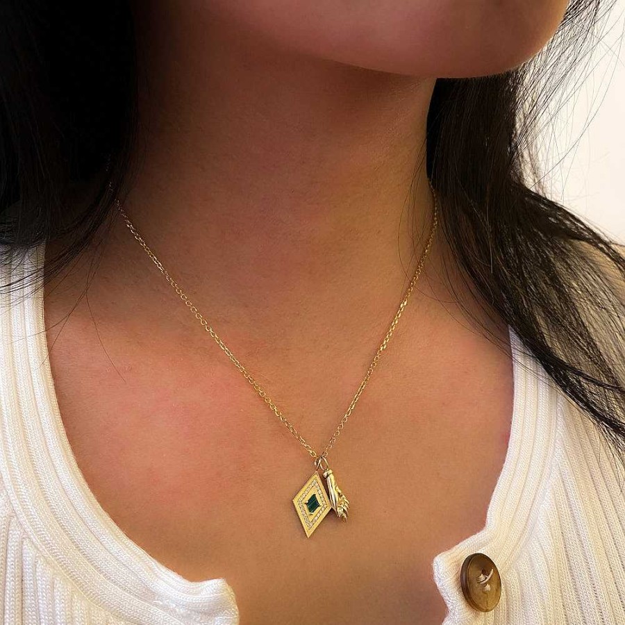 Necklaces And Pendants Vale | Large Malachite Theodora Amulet