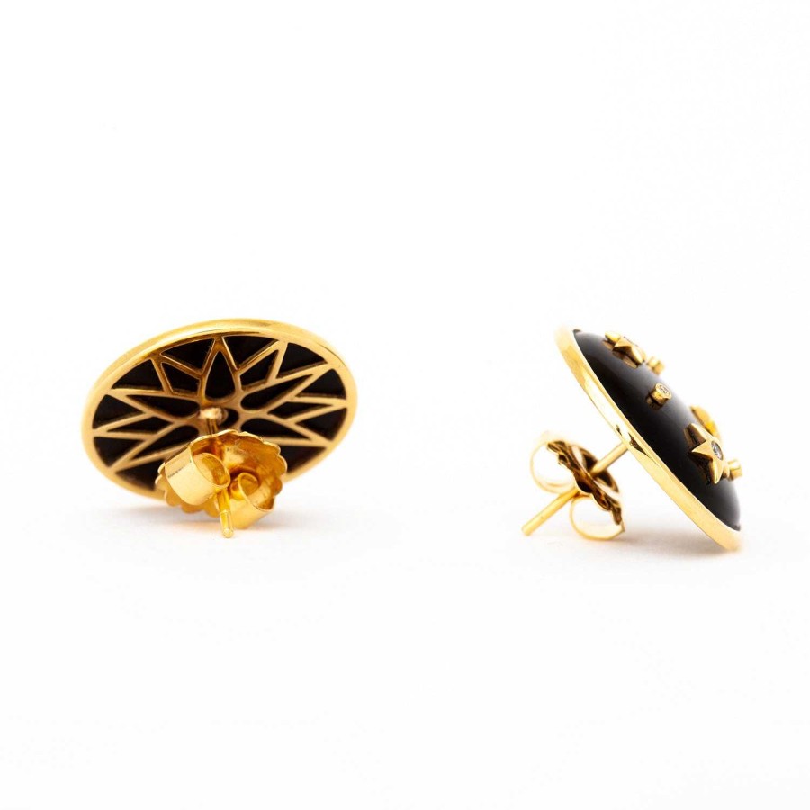 Earrings Sorellina | Onyx Le Stelle Button Earrings