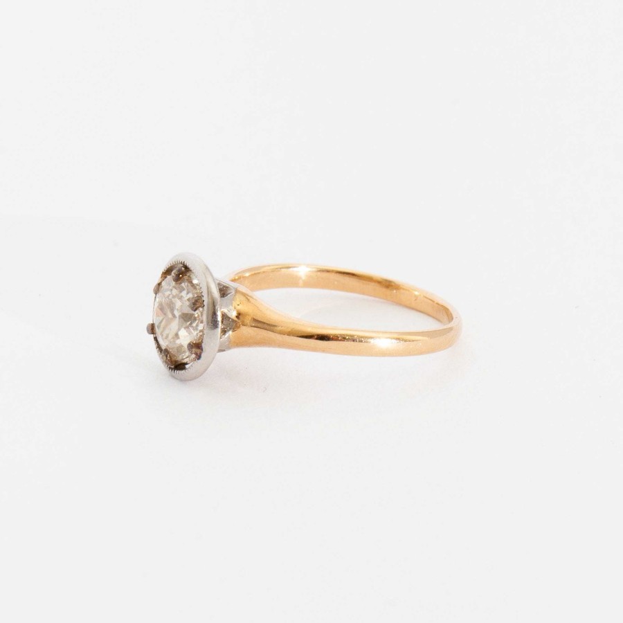 Rings Estate Jewelry | 0.70 Ct Milgrain Halo Solitaire Ring