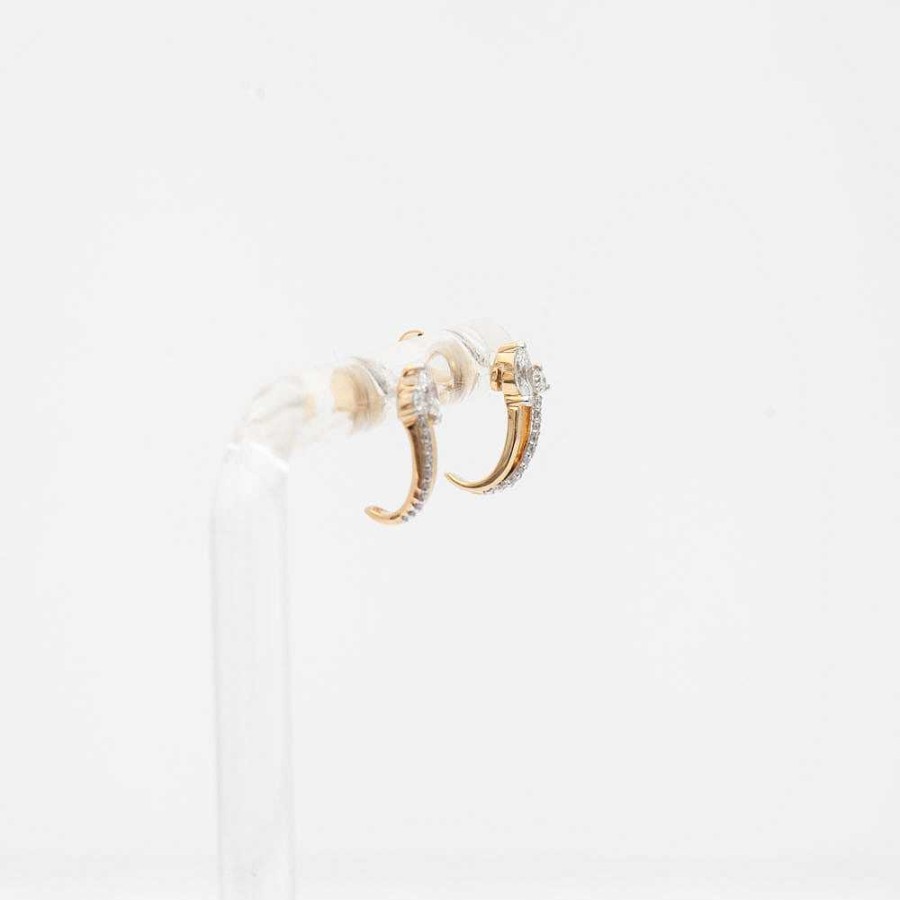 Earrings Adina Reyter | Grace Marquise And Round Diamond J Hoops