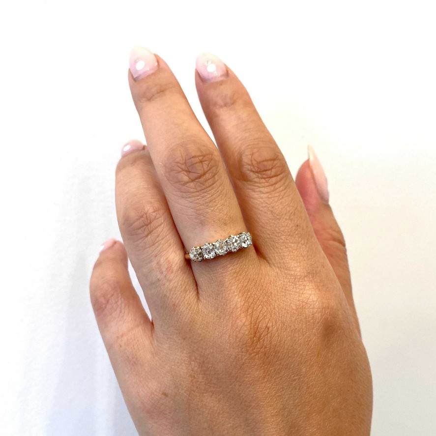 Rings Estate Jewelry | 1 Ct Old Mine Half Hoop Band