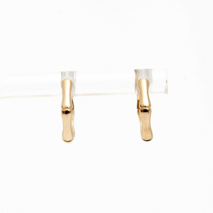 Earrings Zoe Chicco | Bamboo Hinged Huggie Hoops