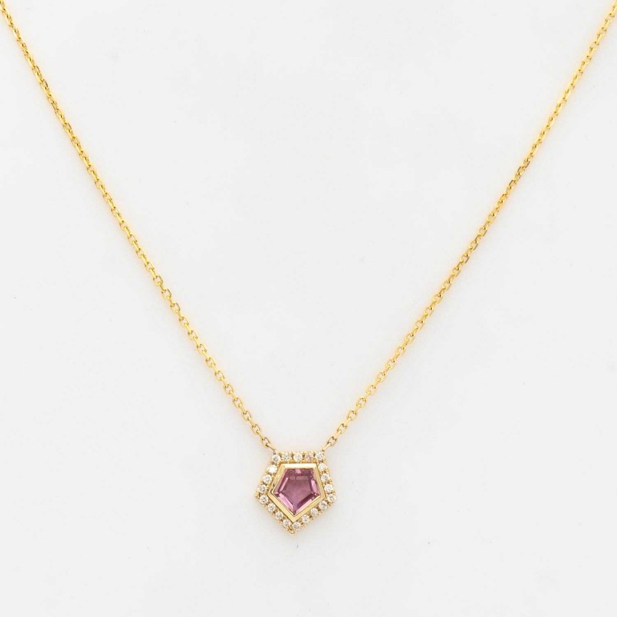 Necklaces And Pendants Era Jewelry | Pink Sapphire Midi Mosaic Shape Necklace