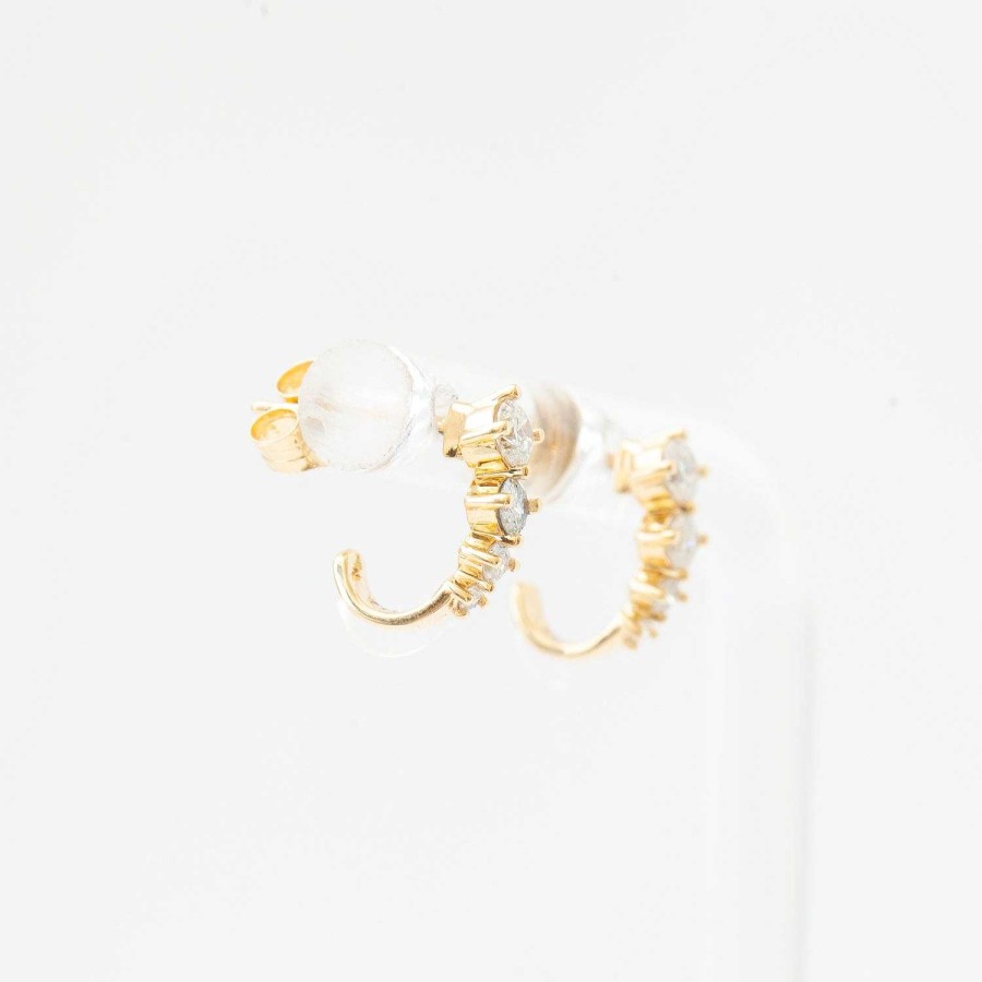 Earrings Adina Reyter | Paris Diamond J Hoops