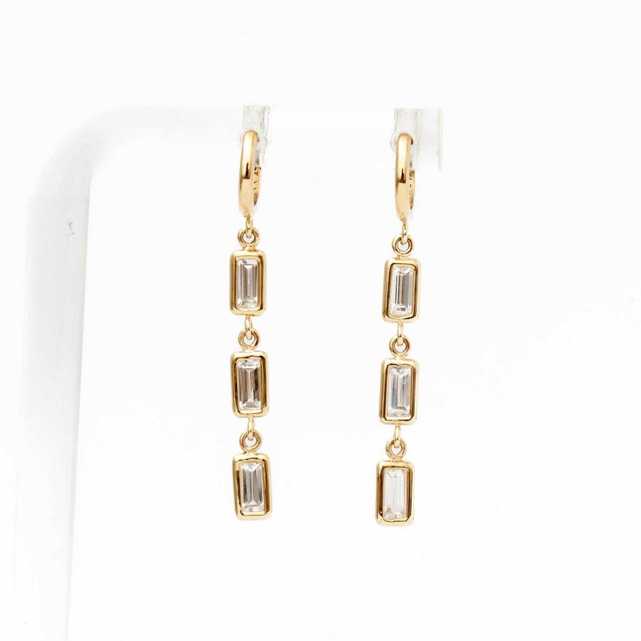 Earrings Era Jewelry | White Sapphire Brick Brigade Strand Earrings