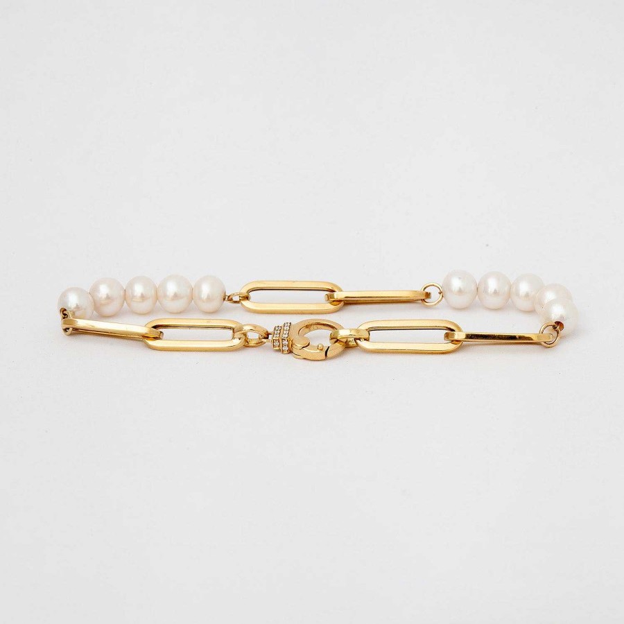 Bracelets Sorellina | Pearl Beaded Paperclip Bracelet