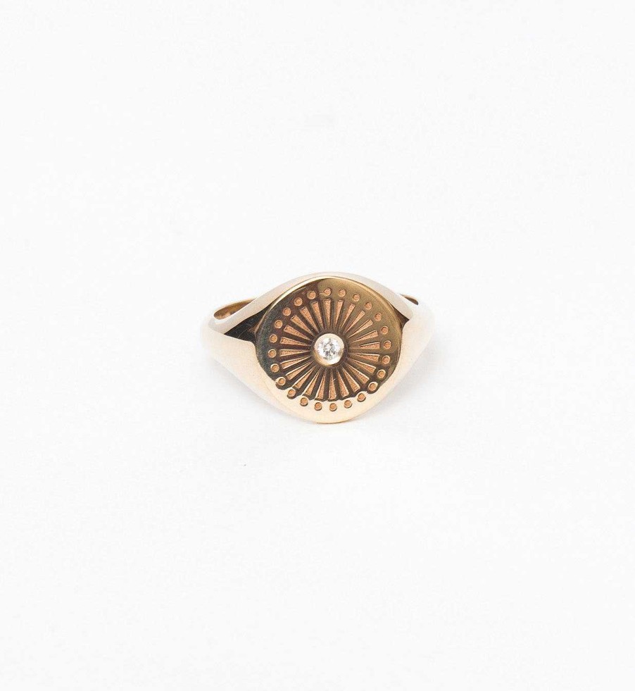 Rings Zoe Chicco | Sunbeam Engraved Signet Ring