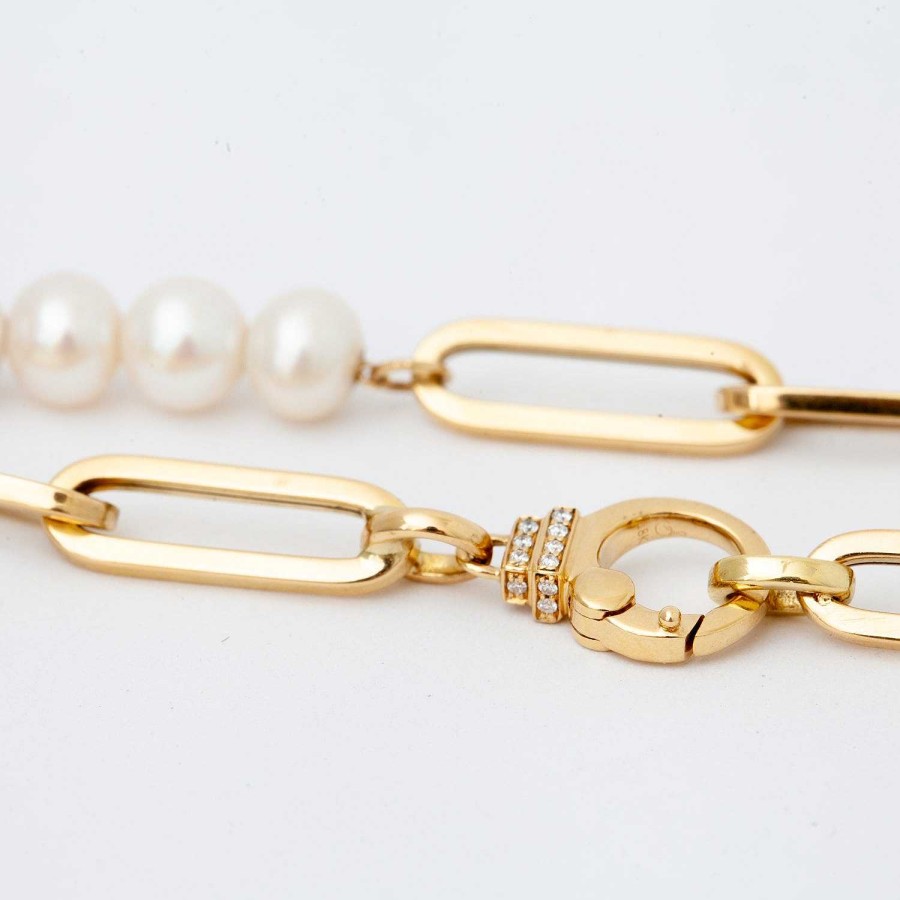 Bracelets Sorellina | Pearl Beaded Paperclip Bracelet