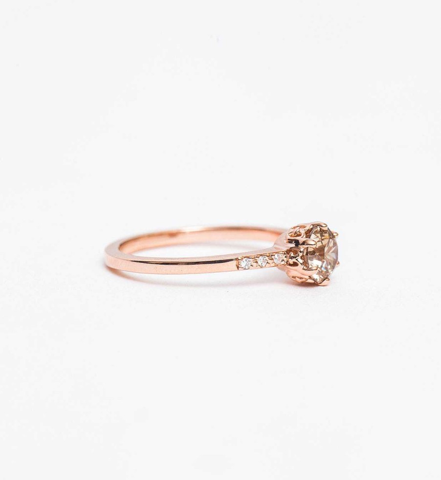 Rings Anna Sheffield | Medium Champagne Diamond Hazeline Solitaire