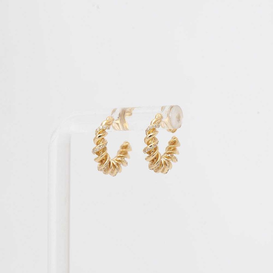 Earrings Adina Reyter | Large Pasta Fusilli J Hoops