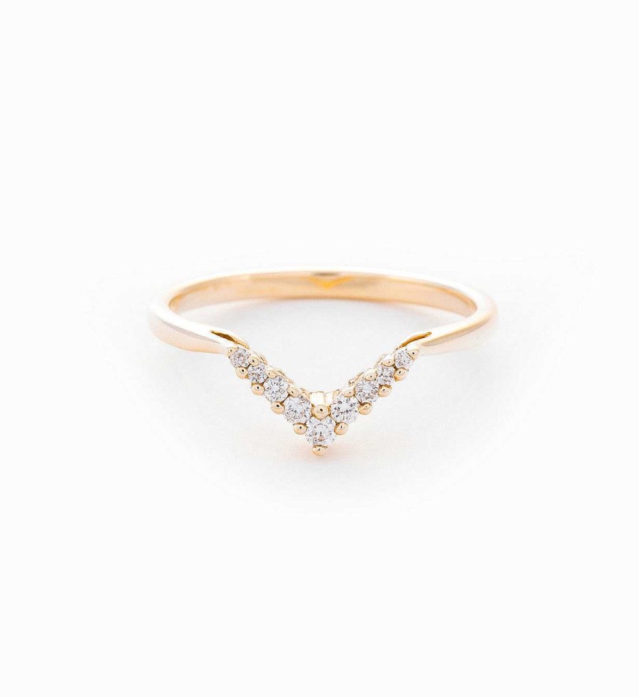 Rings Anna Sheffield | White Diamond Petite Chevron Band