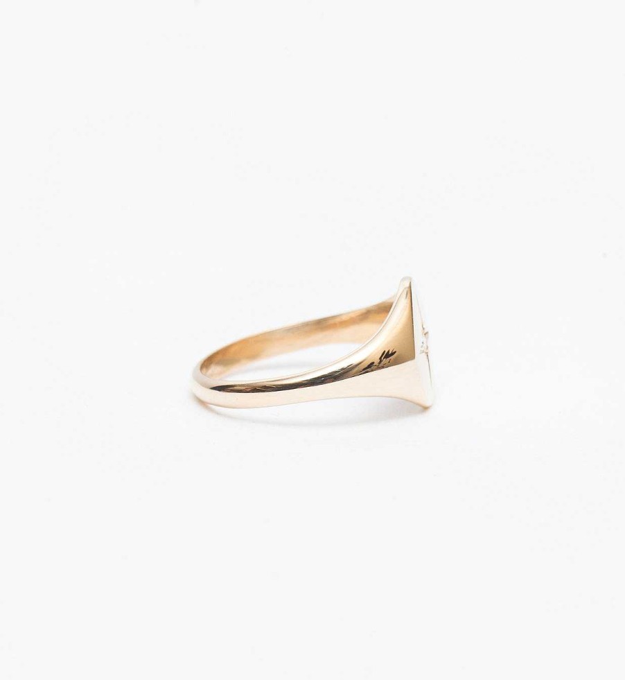 Rings Zoe Chicco | Star Set Diamond Signet Ring