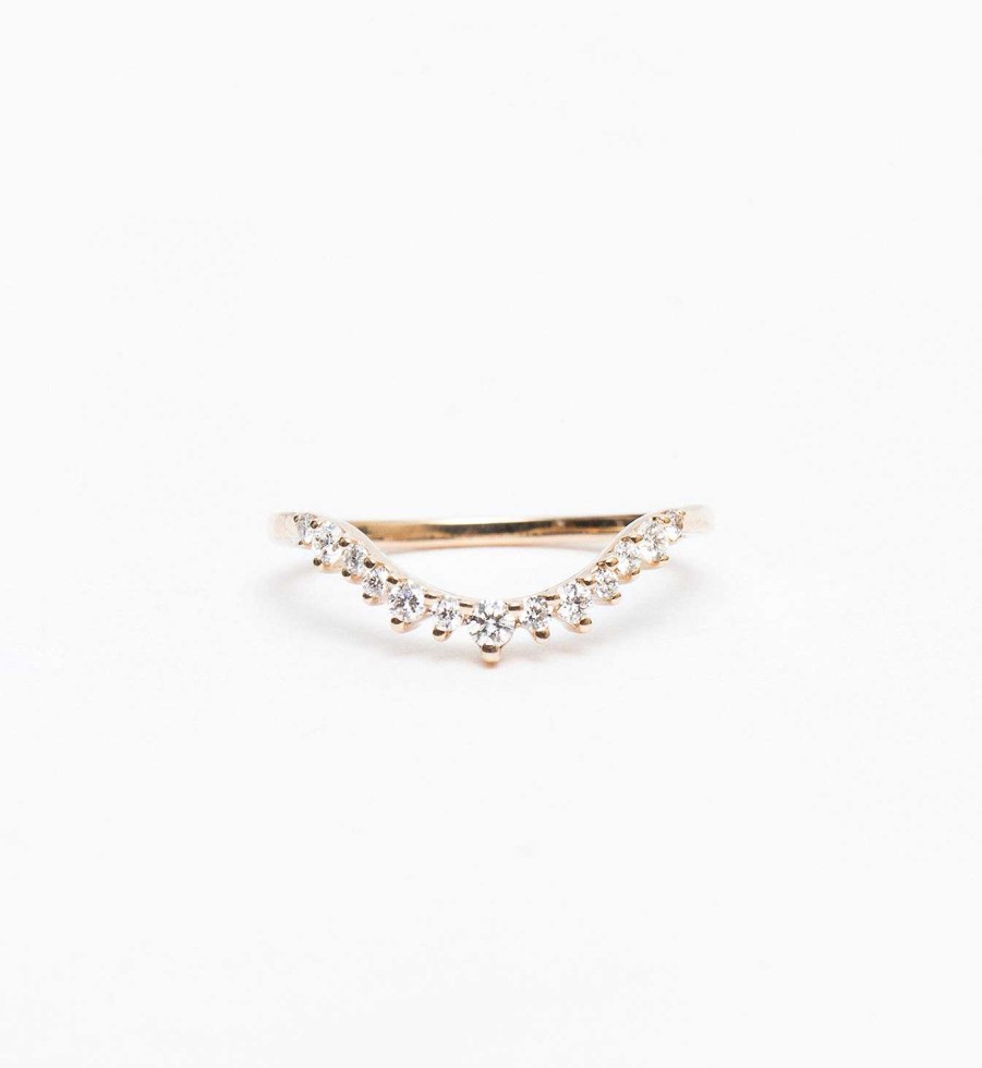 Rings Anna Sheffield | White Diamond Celestine Curve Band