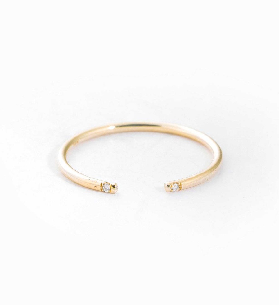 Rings Jennie Kwon | White Two Diamond Cuff Ring