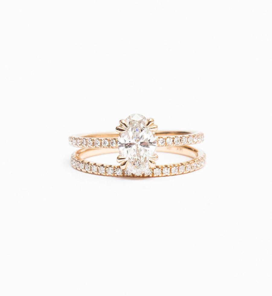 Rings Anna Sheffield | White Diamond Eleonore Three-Quarter Pav Band