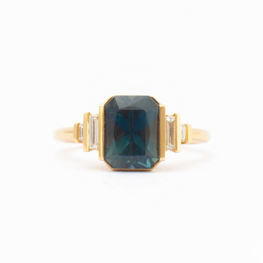 Rings Artemer | Lagoon Teal Sapphire & Diamond Ring