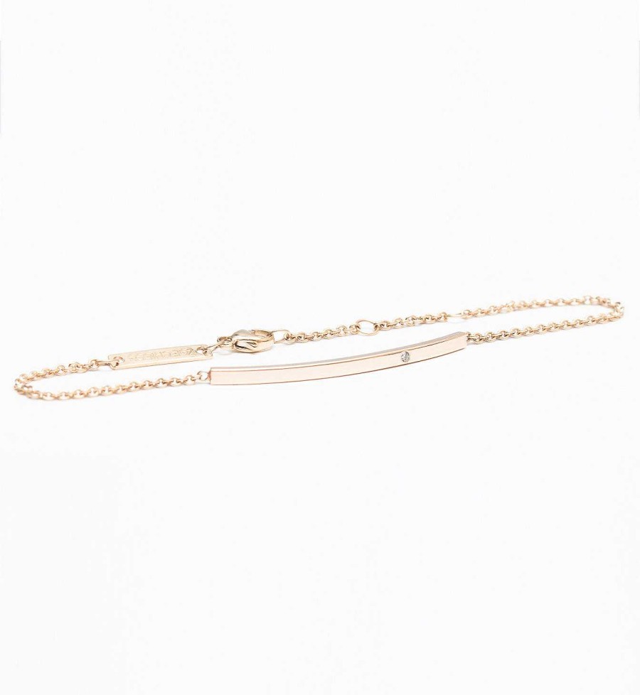 Bracelets Zoe Chicco | Diamond Curved Bar Bracelet