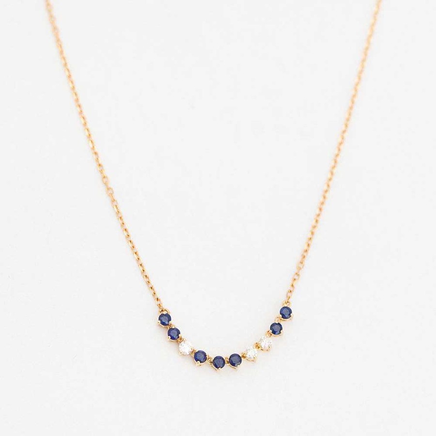 Necklaces And Pendants Adina Reyter | Diana Diamond And Sapphire Rounds Chain Necklace