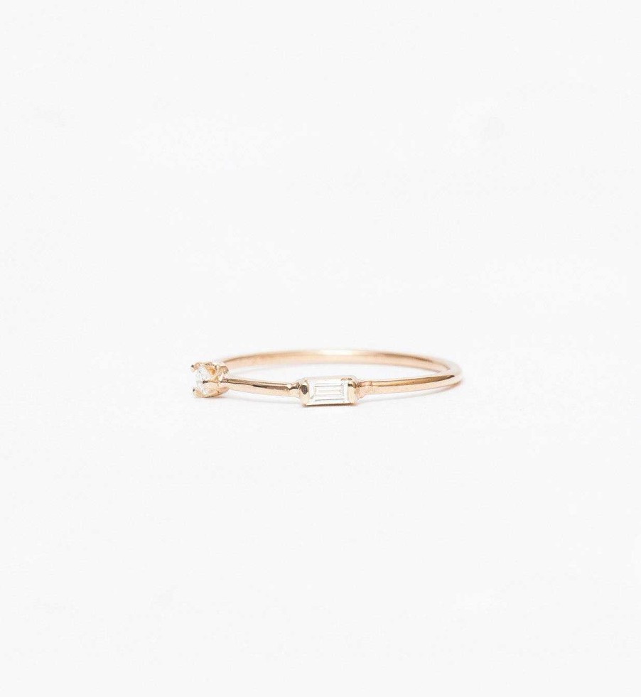 Rings Zoe Chicco | Spaced Baguette And Round Diamond Ring