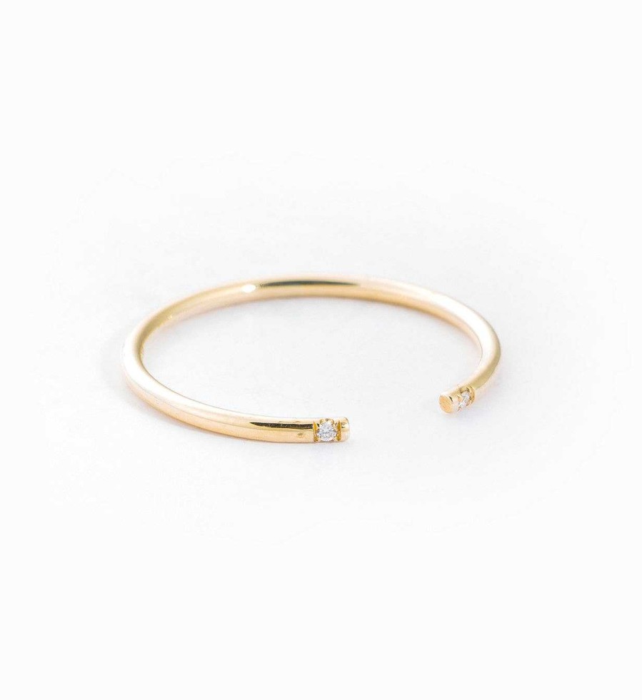 Rings Jennie Kwon | White Two Diamond Cuff Ring