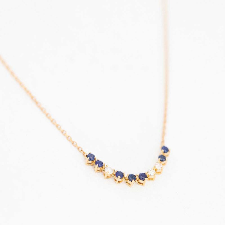 Necklaces And Pendants Adina Reyter | Diana Diamond And Sapphire Rounds Chain Necklace