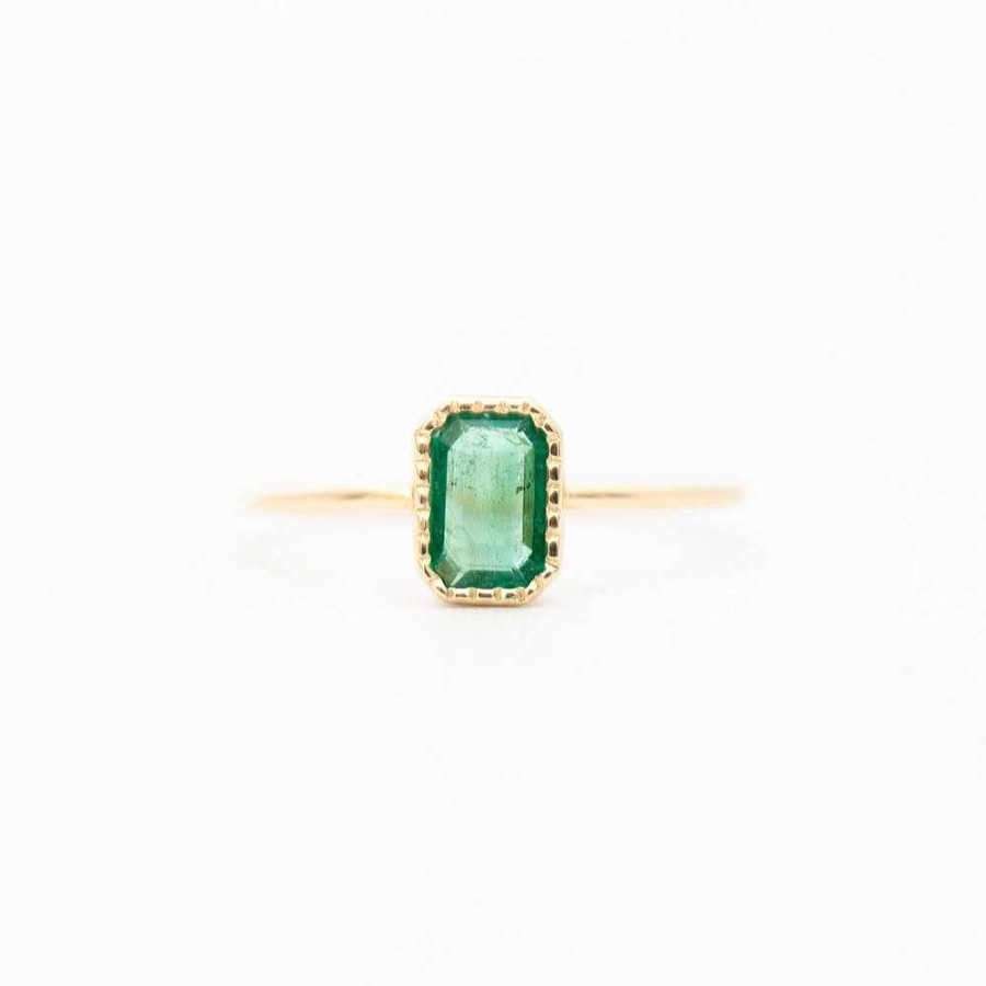 Rings Jennie Kwon | Emerald-Cut Green Emerald Wisp Ring