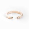 Rings Jennie Kwon | Gold Half Round Two Diamond Ring