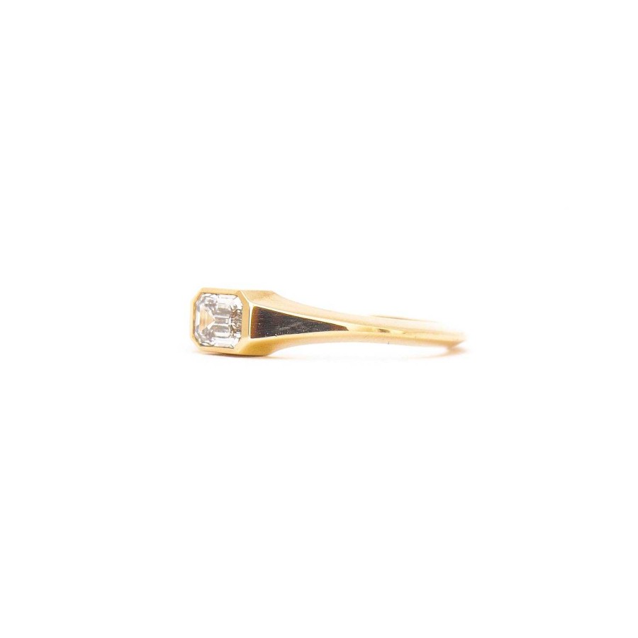 Rings WWAKE | 0.52 Ct Emerald-Cut Diamond Solo Signet No. 31