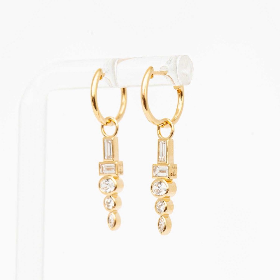 Earrings Sorellina | White Diamond Totem Huggies