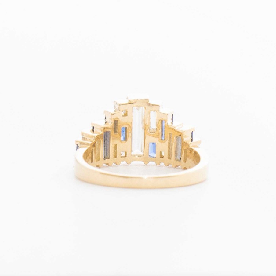 Rings Artemer | Baguette-Cut Sapphire And Diamond Tiara Ring