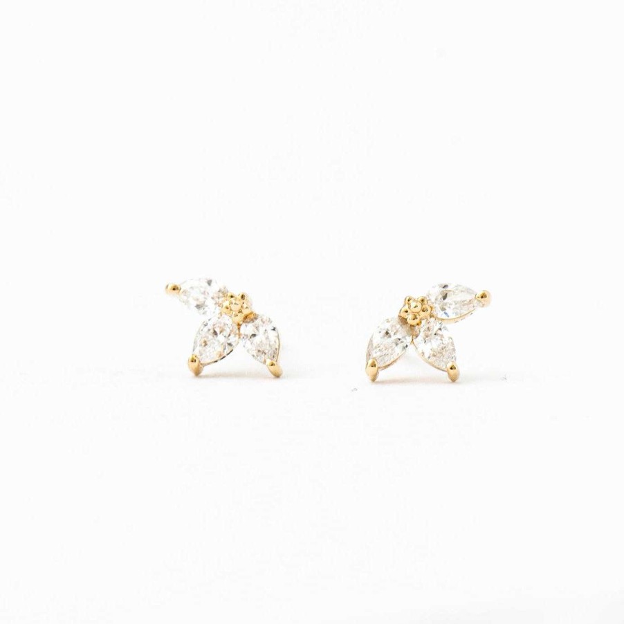 Earrings Adina Reyter | Paris Diamond Half Flower Posts