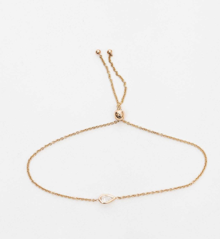 Bracelets Zoe Chicco | Floating Pear Diamond Bolo Bracelet