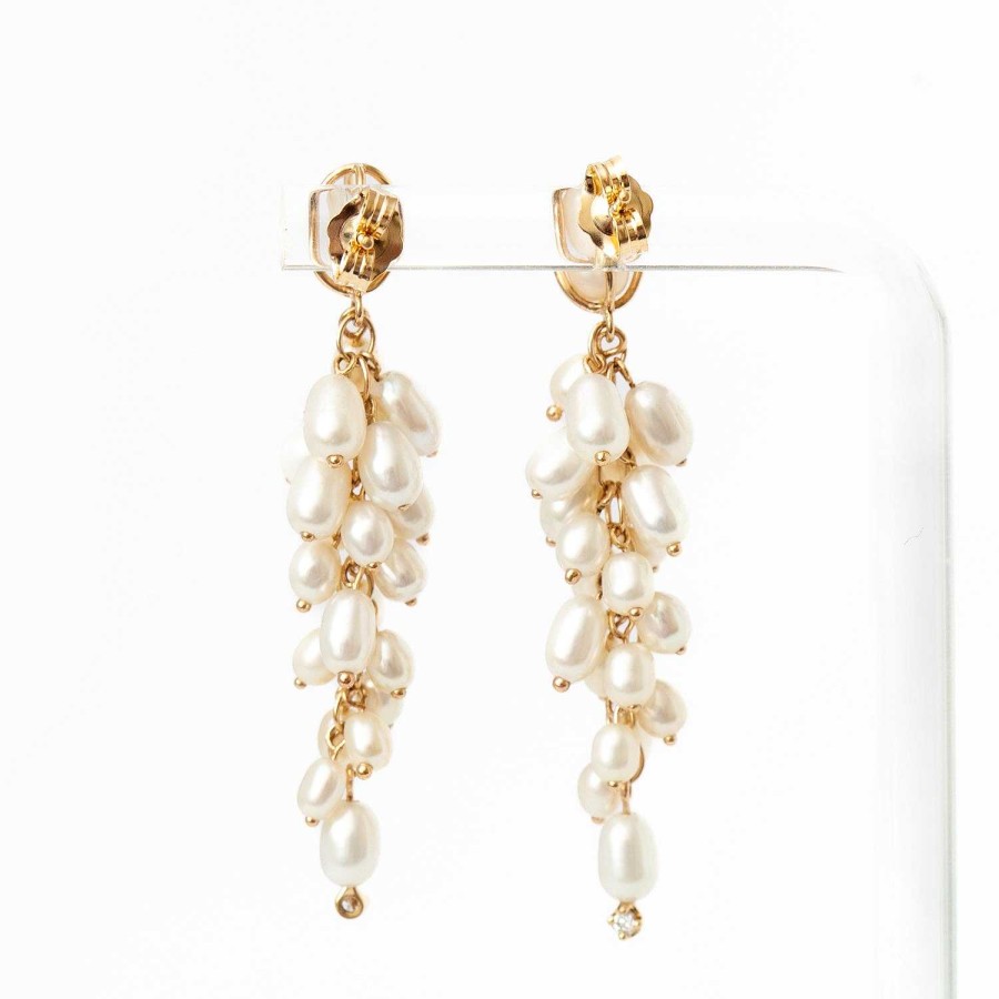 Earrings WWAKE | Shadow Diamond & Pearl Earrings