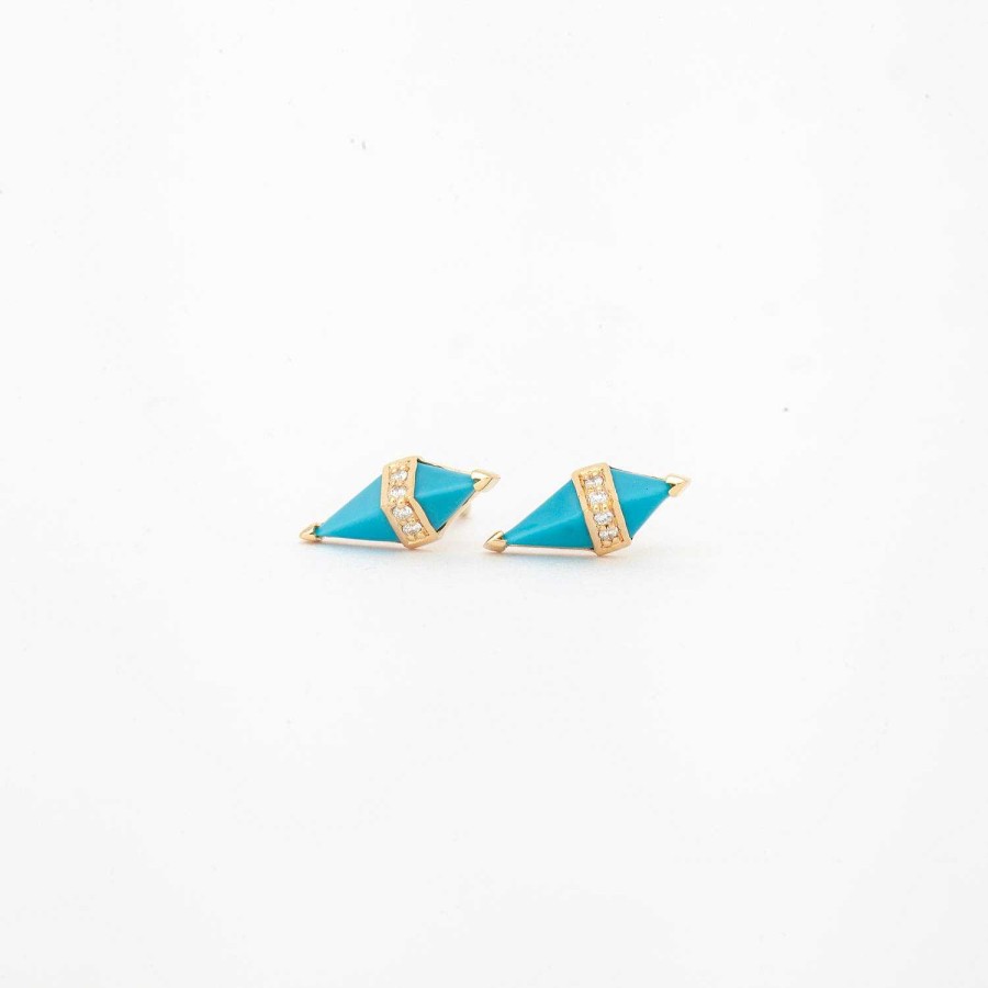 Earrings Sorellina | Turquoise & Diamond Pietra Studs