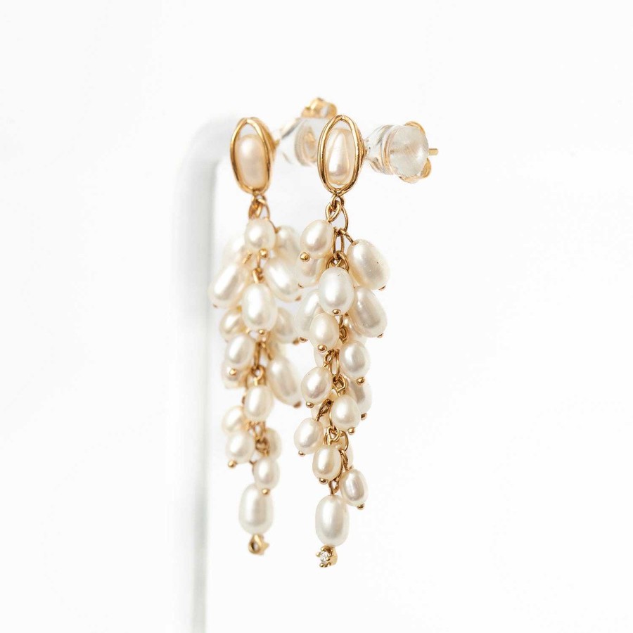 Earrings WWAKE | Shadow Diamond & Pearl Earrings