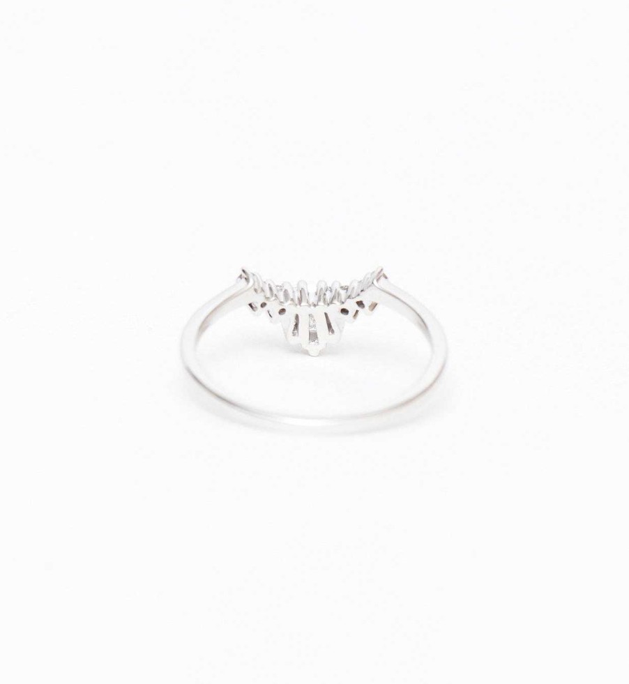 Rings Anna Sheffield | White Gold Triple Baguette Grand Tiara Band