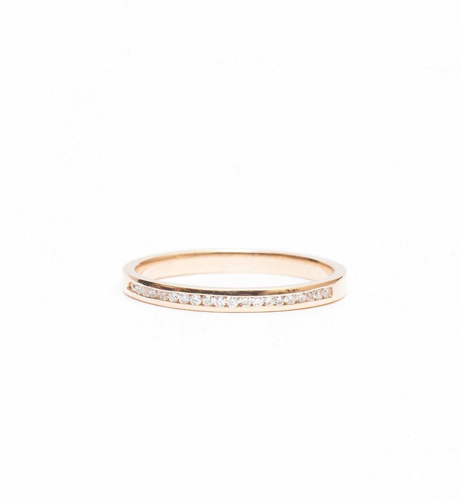 Rings Bario Neal | Half Channel Narrow Diamond Band