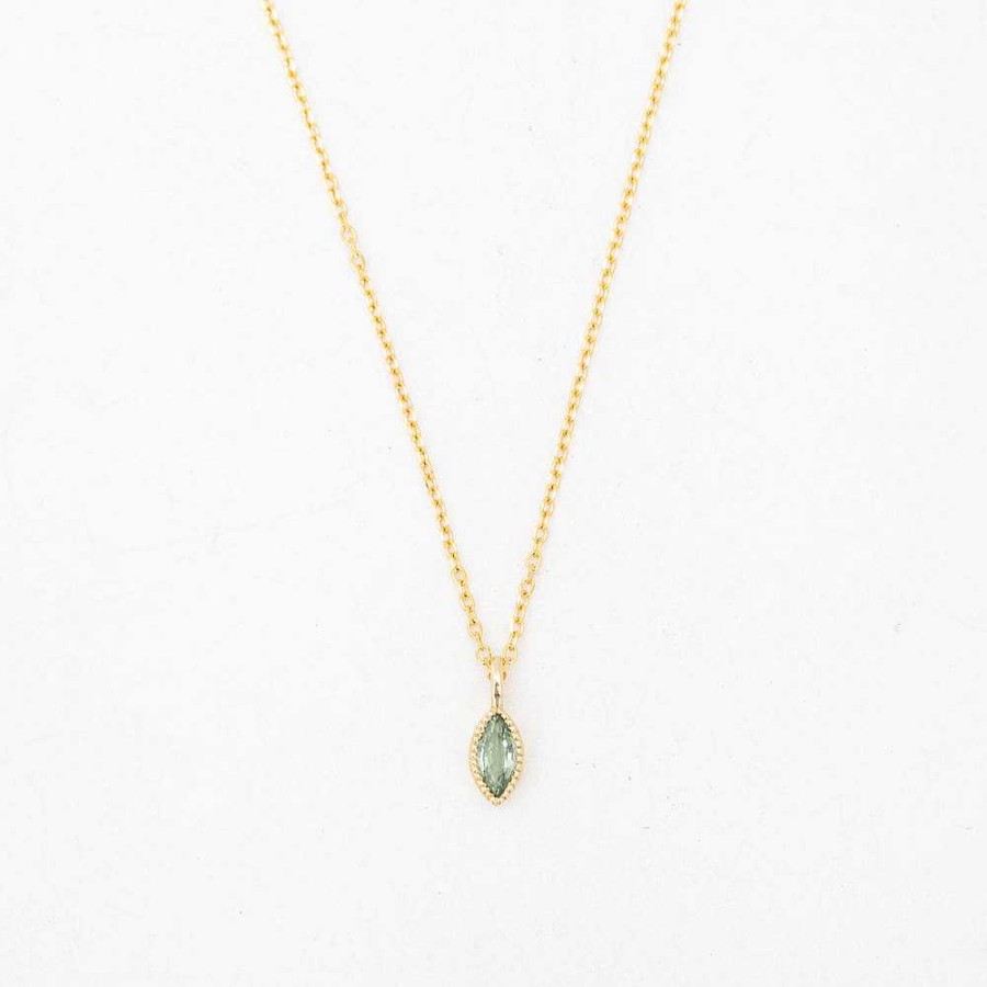 Necklaces And Pendants Jennie Kwon | Marquise Green Sapphire Wisp Necklace