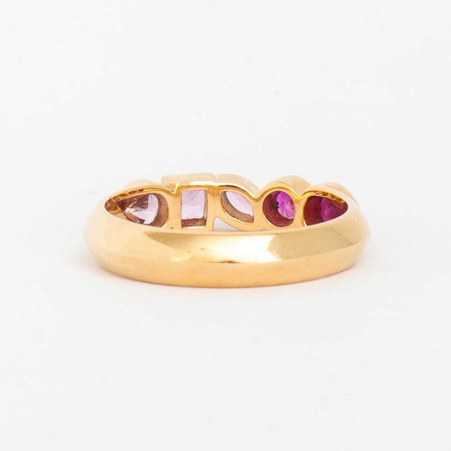 Rings Sorellina | Pink Sapphire Ombre Multi-Shape Bezel Band