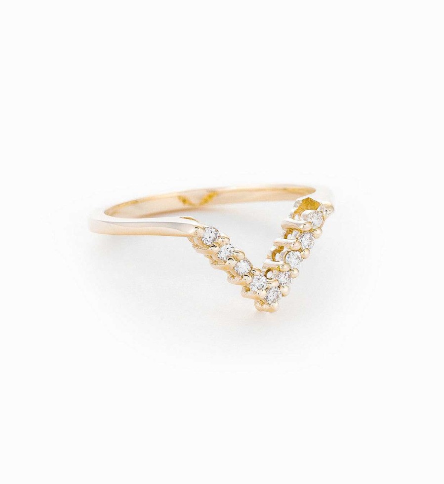 Rings Anna Sheffield | White Diamond Chevron Band